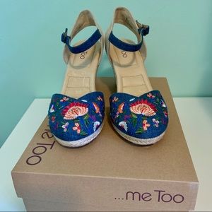 🌼Floral Denim Espadrille Wedges🌼